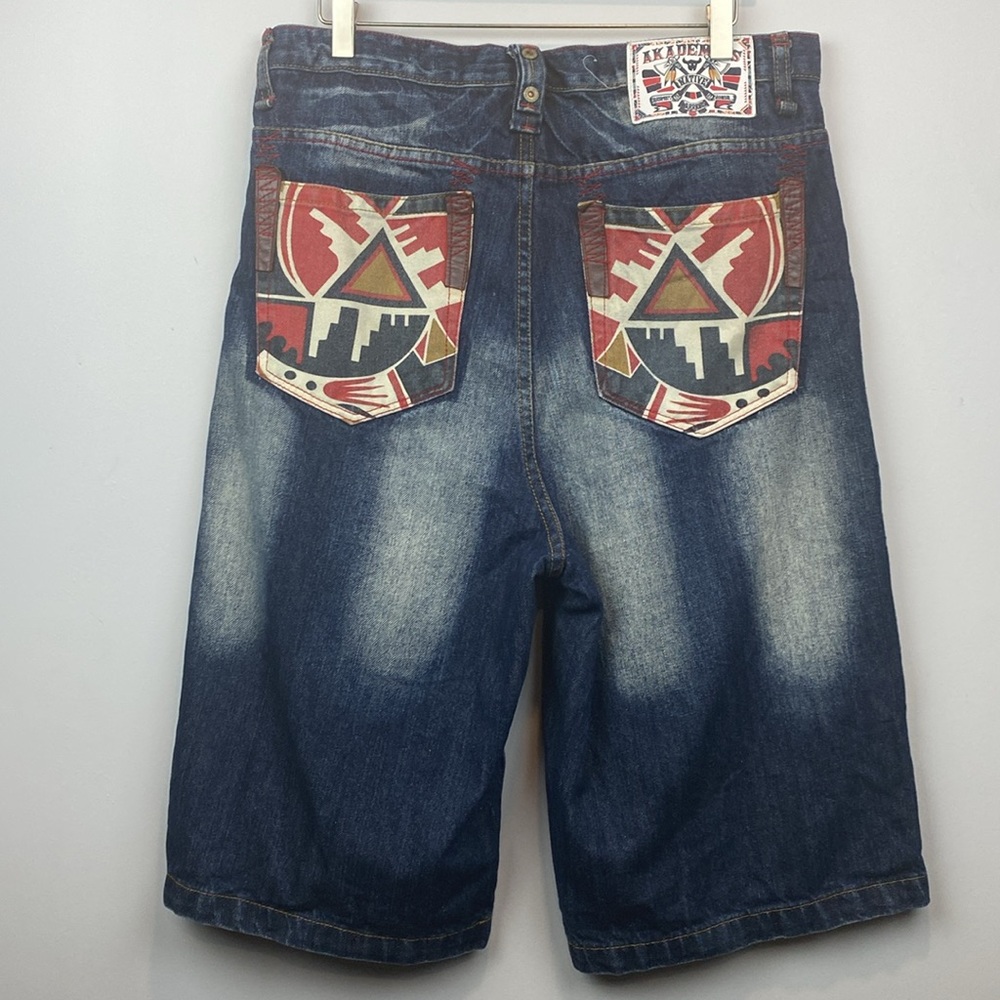 Baggy Akademiks Shorts • Native Warrior denim jorts 90s - 2000s jnco style